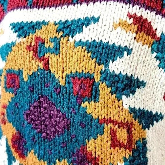 Vintage 1993 Crew Neck Chunky Knit Oversized Sweater - L - Picture 3 of 6